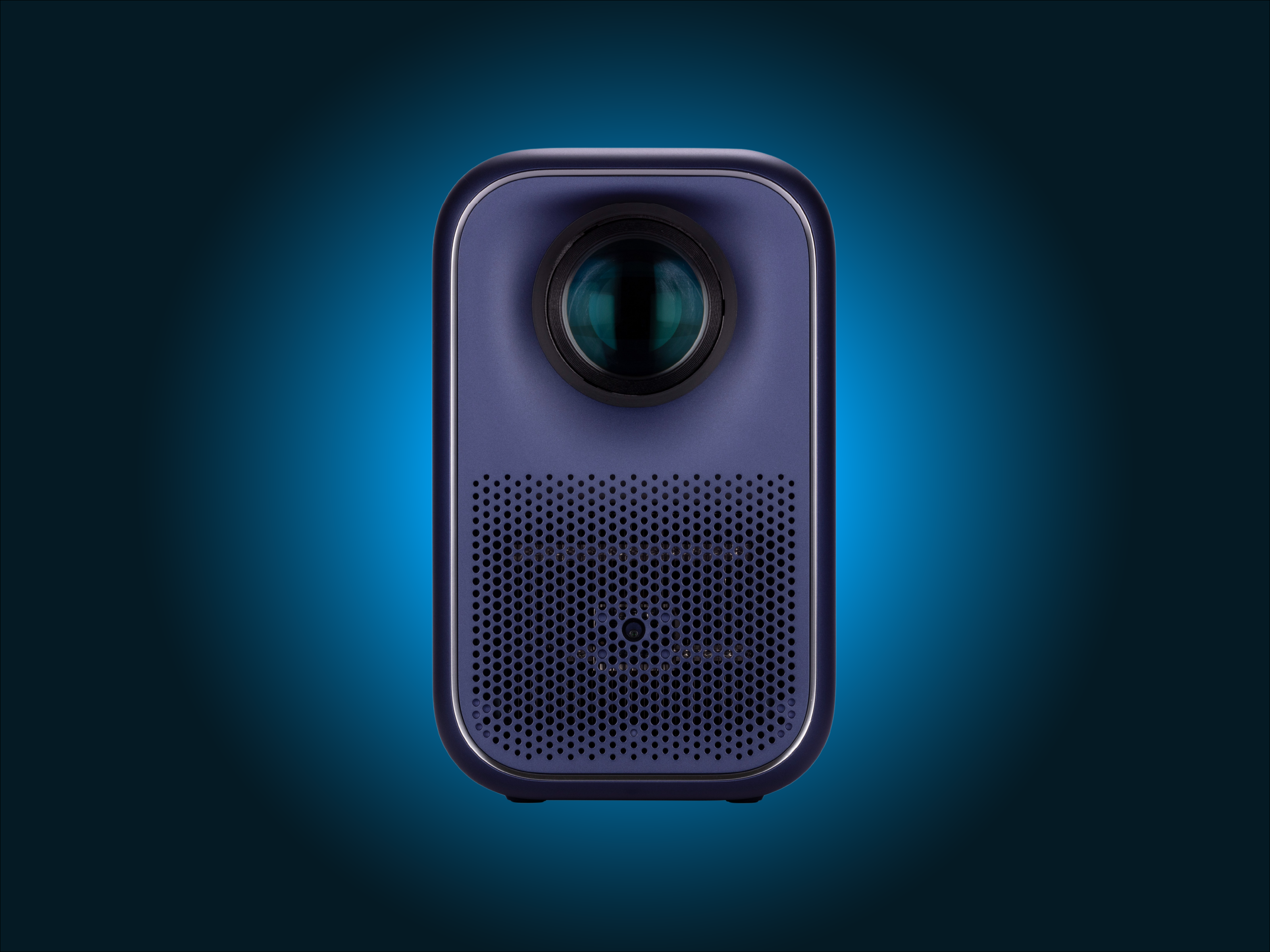projector on a dark blue background